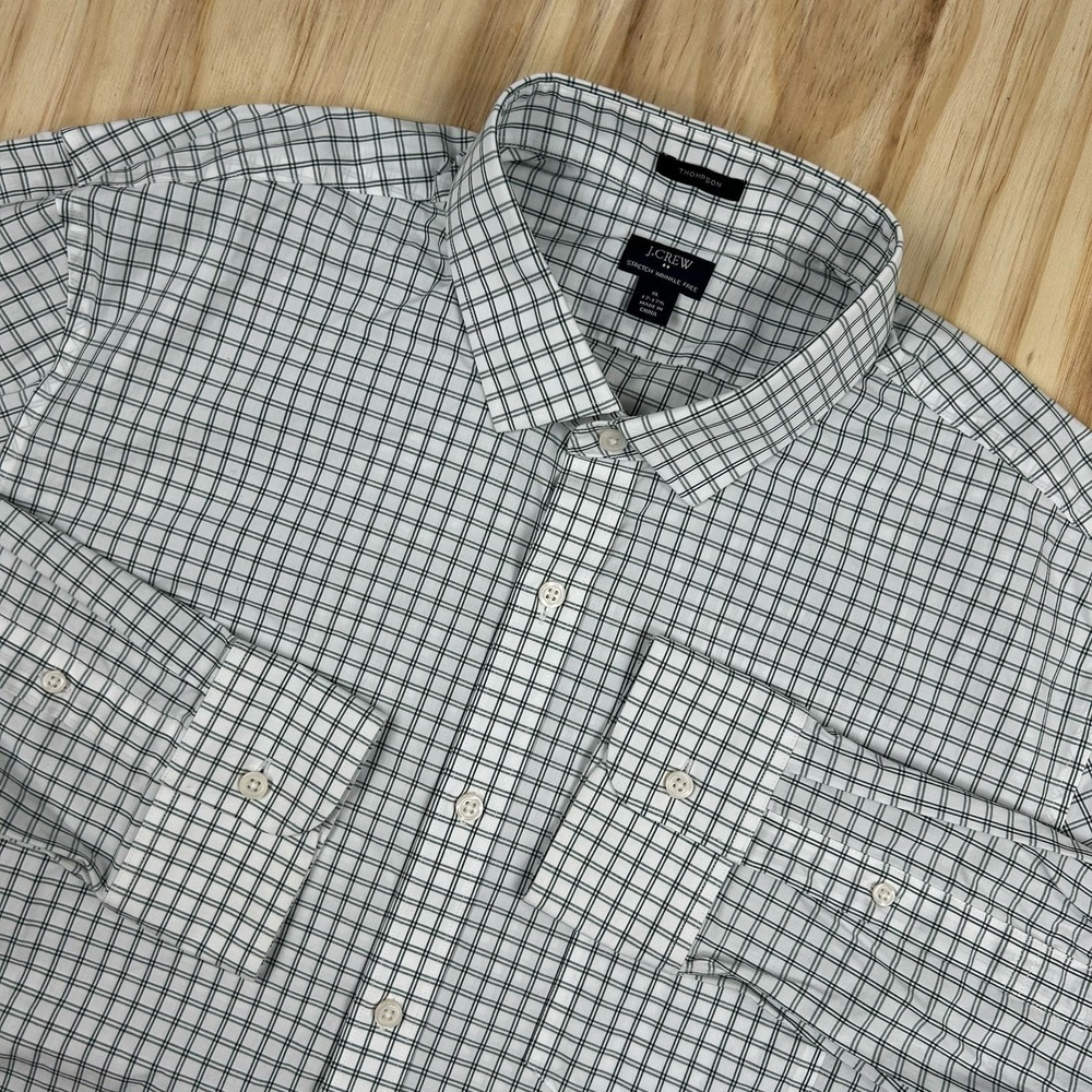 J.‎ Crew Thompson Men's Flex Check Button Down Shirt Long Sleeve XL Wrinkle Free